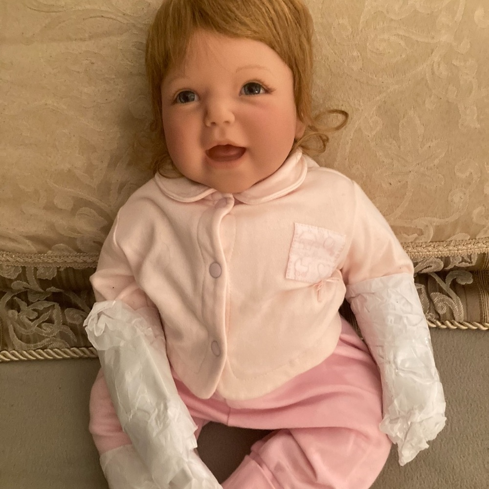 Cute Baby Doll in Soft Pink Outfit